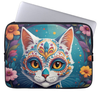 Sugar Skull Kitty Laptop Sleeve
