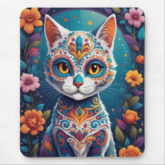 Sugar Skull Kitty Mouse Pad
