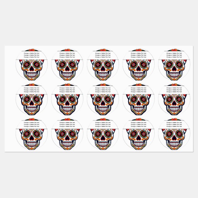 Sugar Skull Labels (Sheet)