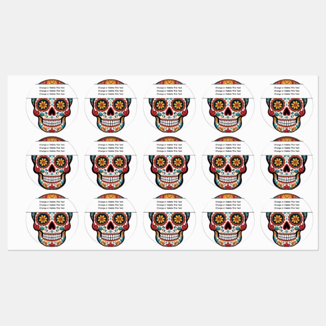 Sugar Skull Labels (Sheet)