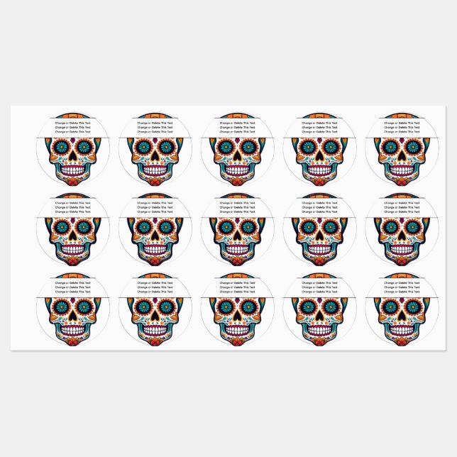 Sugar Skull Labels (Sheet)