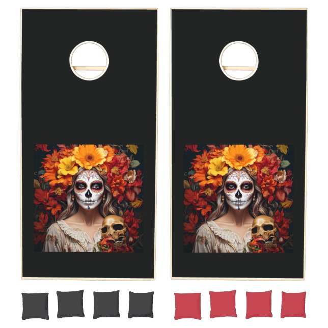 Sugar Skull Lady Cornhole Set (Set)