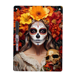 Sugar Skull Lady Dry Erase Board