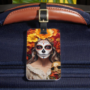 Sugar Skull Lady Luggage Tag