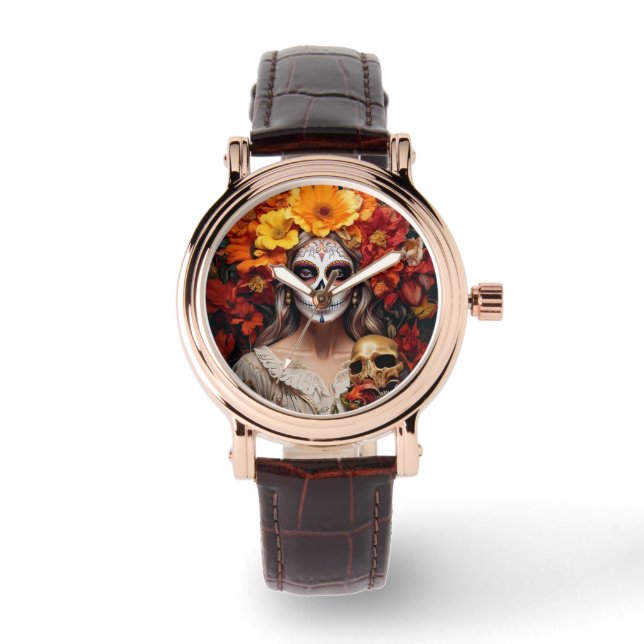 Sugar Skull Lady Watch (Front)