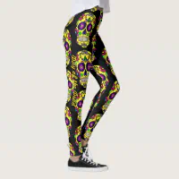 Sugar Skull Leggings Day Of The Dead Yoga Pants Zazzle