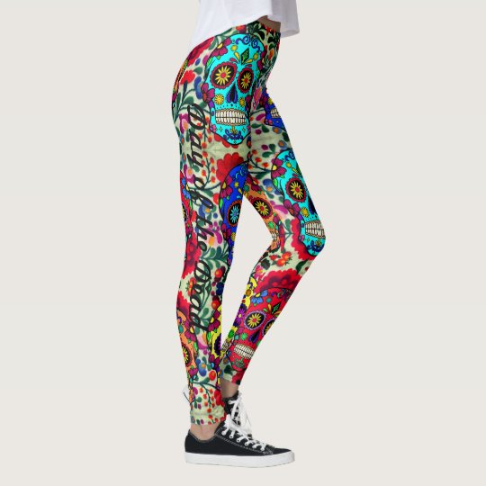 sugar skull yoga pants