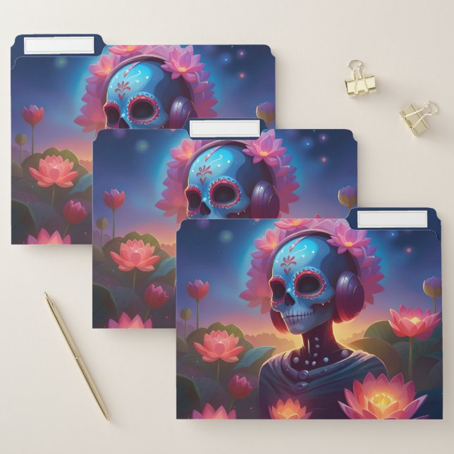Sugar Skull Lotus Melody Medley File Folder (Set)