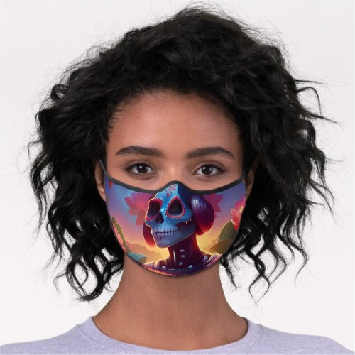 Sugar Skull Lotus Melody Medley Premium Face Mask
