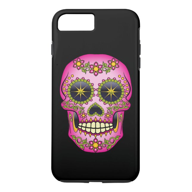 Sugar Skull Magenta Floral Case-Mate iPhone Case (Back)