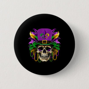 Sugar Skull Mardi Gras Costume Men Women Kids Mard Button