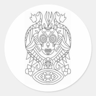 Sugar Skull Matte Color Yourself Stickers