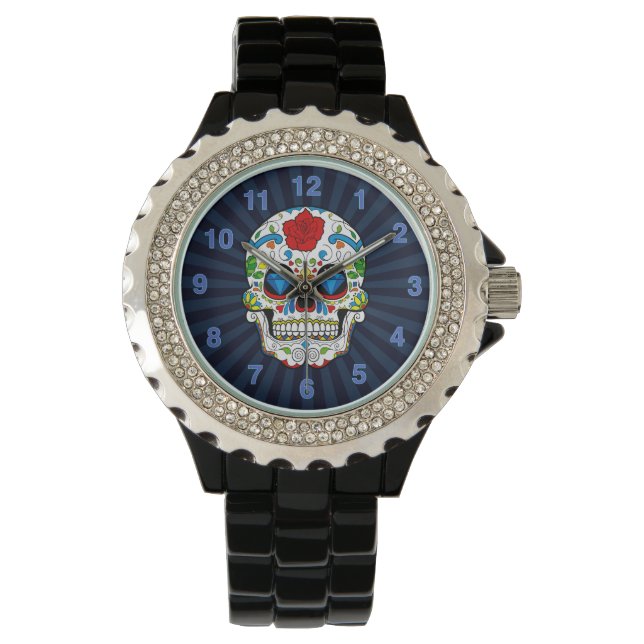 Sugar Skull Mens Watch Customizable (Front)