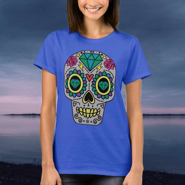 Sugar Skull Mexican Art Style T-Shirt (Creator Uploaded)
