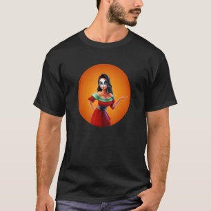 Sugar Skull Mexican Catrina Halloween Day Of The D T-Shirt