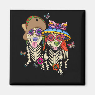 Sugar Skull Mexican Dachshund Bone Halloween Day O Magnet