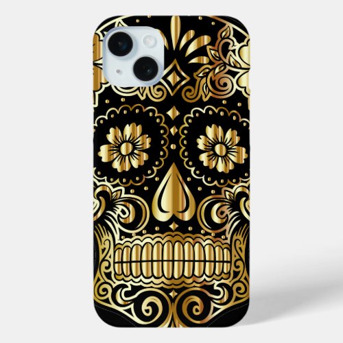 Sugar Skull Mexican Day of the Dead Cultural Art iPhone 15 Plus Case