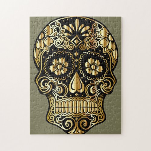 Sugar Skull Mexican Day of the Dead Cultural Art Jigsaw Puzzle
