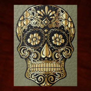 Sugar Skull Mexican Day of the Dead Cultural Art Jigsaw Puzzle