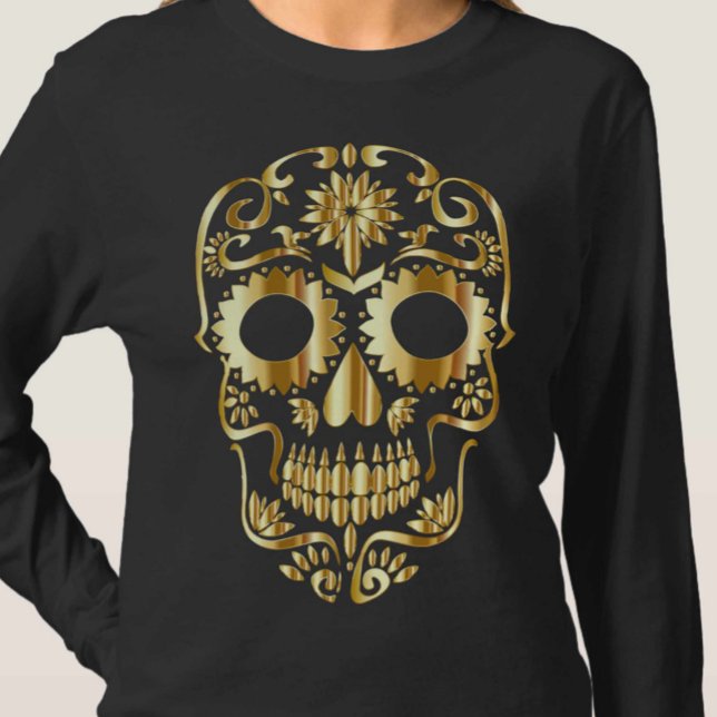 Sugar Skull Mexican Day of the Dead Cultural Art T-Shirt (Creator Uploaded)