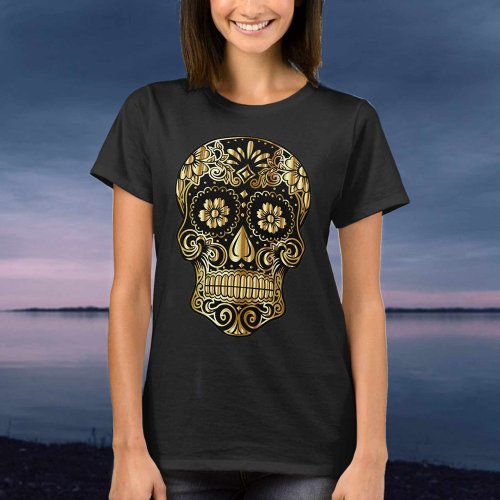 Sugar Skull Mexican Day of the Dead Cultural Art T_Shirt