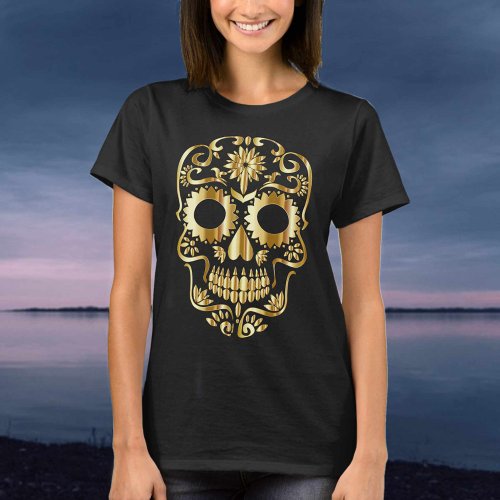 Sugar Skull Mexican Day of the Dead Cultural Art T_Shirt