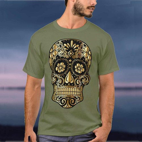 Sugar Skull Mexican Day of the Dead Cultural Art T_Shirt