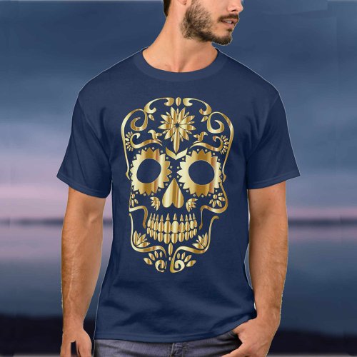 Sugar Skull Mexican Day of the Dead Cultural Art T_Shirt