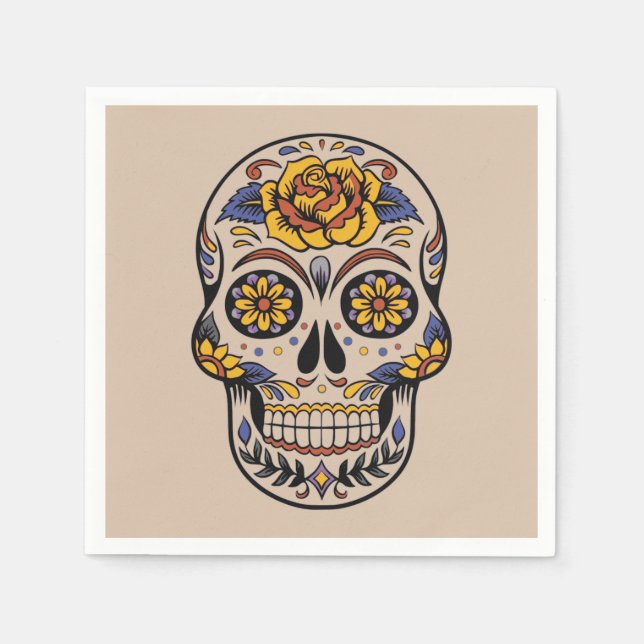 Sugar skull Mexican dinner party Napkins (Front)
