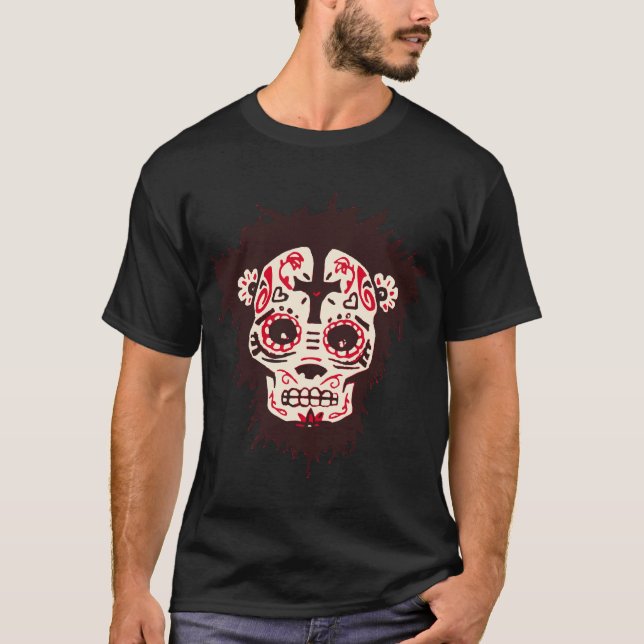 sugar skull monkey T-Shirt (Front)