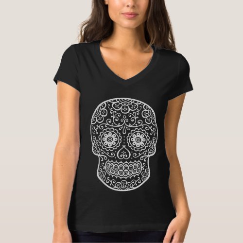 Sugar Skull Outlines T_Shirt