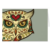 Sugar Skull Owl - Tattoo Design (Front Horizontal)