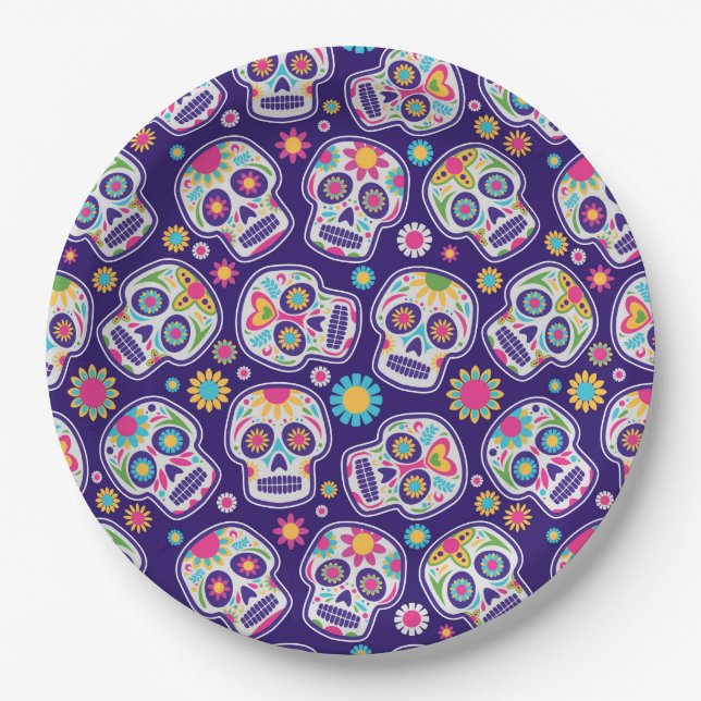 Sugar Skull  Paper Plates (Front)
