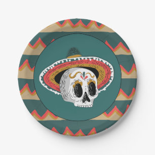 Sugar Skull Paper Plates