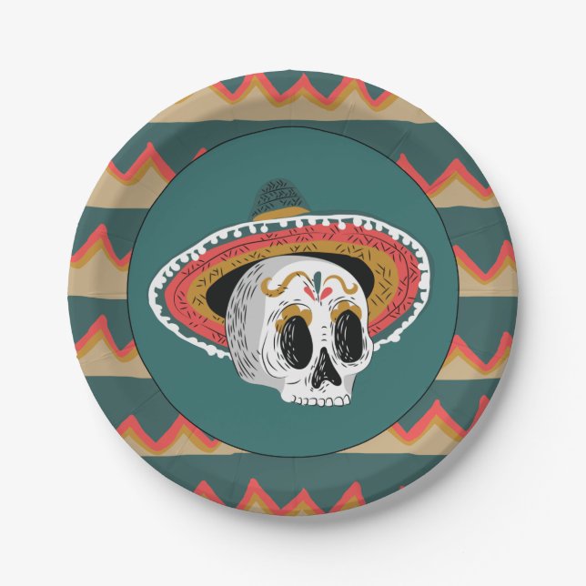 Sugar Skull Paper Plates (Front)