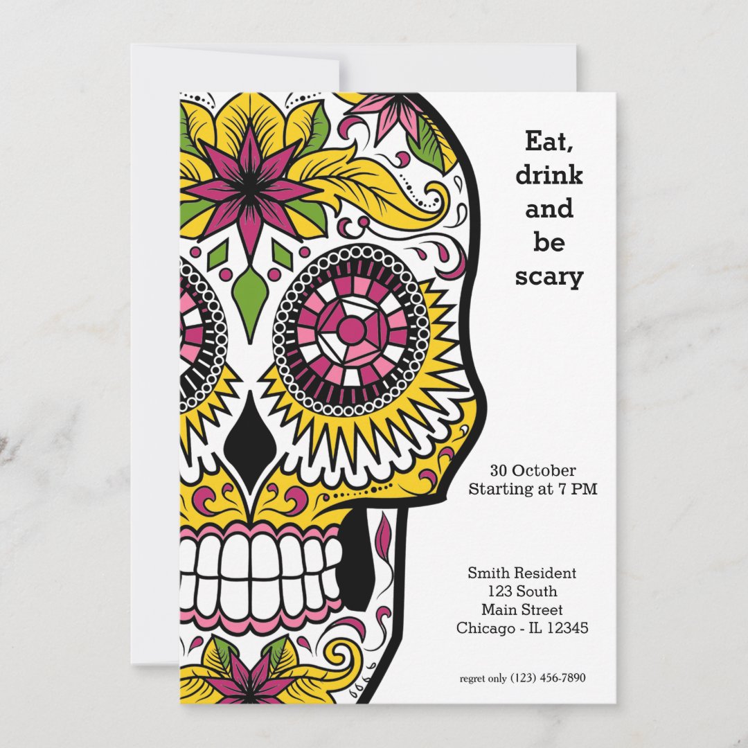 Sugar Skull party Invitation | Zazzle