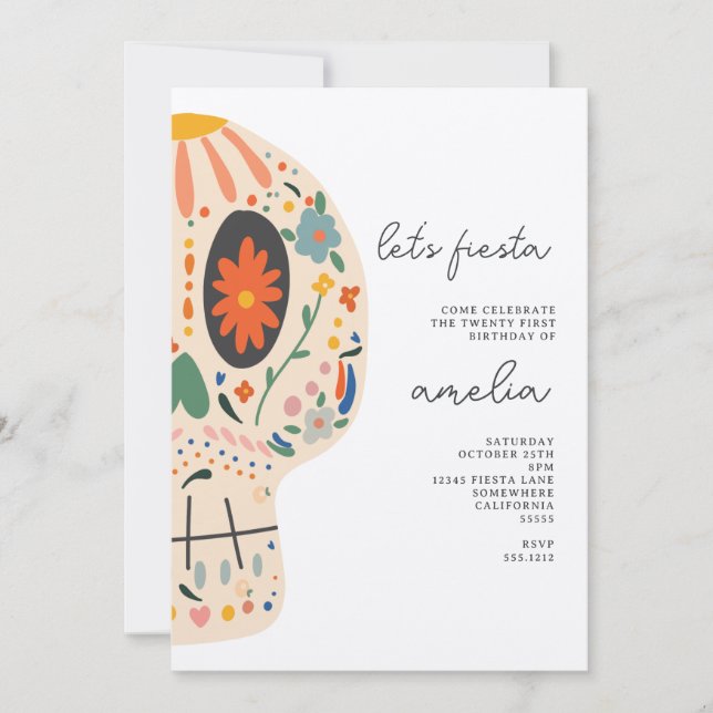 SUGAR SKULL PARTY INVITE (Front)