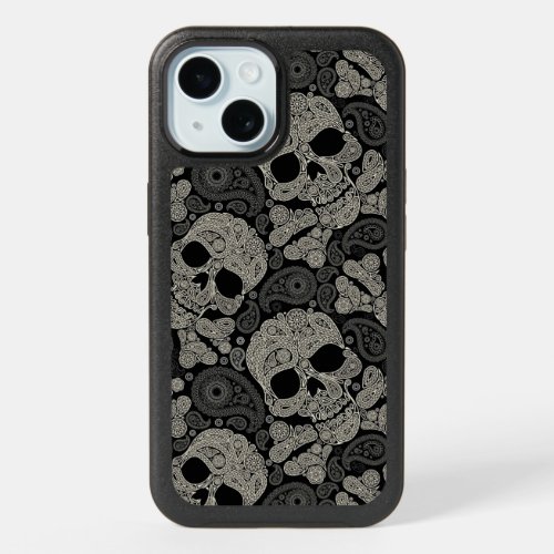 Sugar Skull Pattern Apple iPhone 15 Case