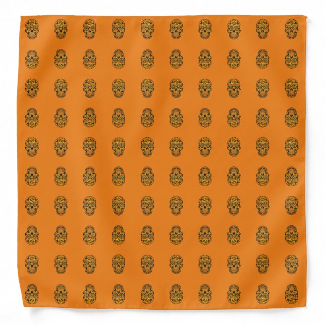 Sugar Skull Pattern Bandana (Front)
