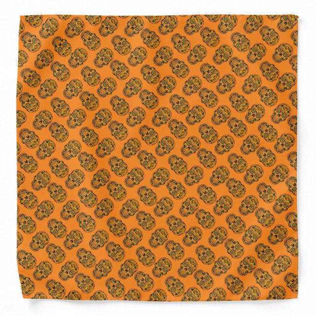 Sugar Skull Pattern Bandana (Front)