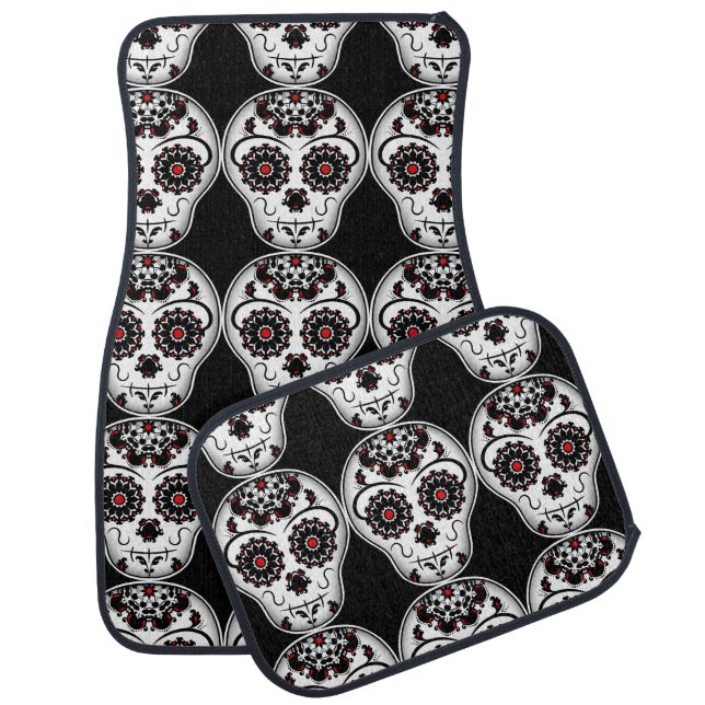 Sugar skull pattern car mat (Set)