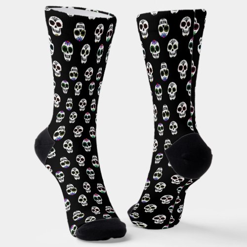 Sugar Skull Pattern Halloween Socks