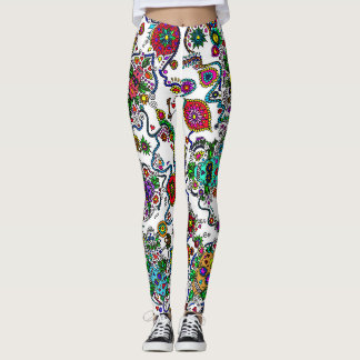 Sugar Skull Pattern Ladies Leggings
