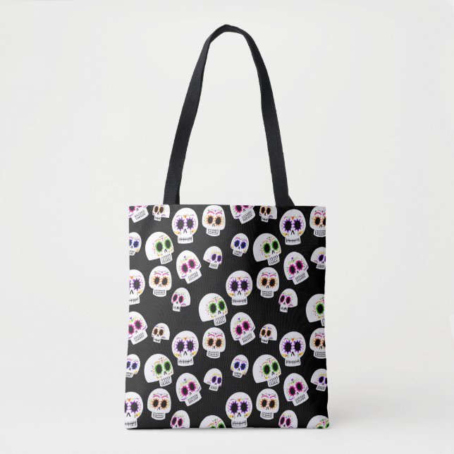 Sugar Skull Pattern Tote Bag (Front)
