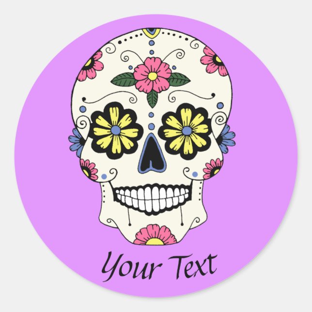 Sugar Skull Personalized Stickers (Front)