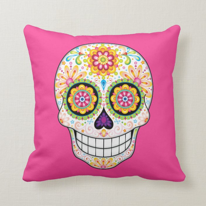 sugar skull pillow