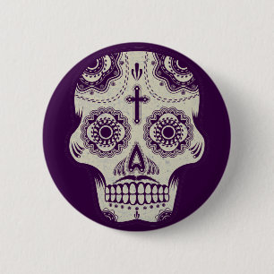 Sugar skull pinback button