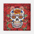 Sugar Skull Pink Red Roses Holidays Kitchen