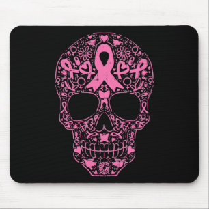 Sugar Skull Pink Ribbon Calavera Breast Cancer Awa Mouse Pad