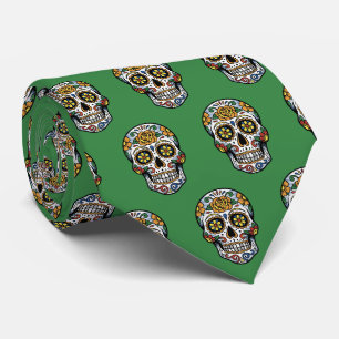 Sugar Skull Pop Art Dia de los Muertos Neck Tie